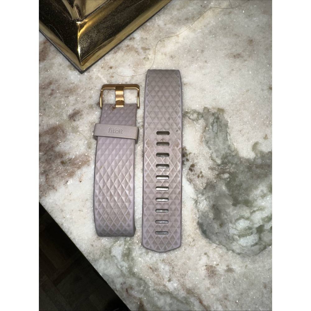 Fitbit Charge 2 Two Part Original Rose Gold Lavender Buckle Band AND Charger